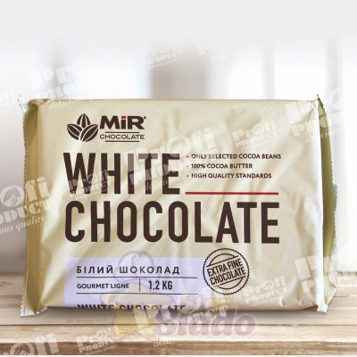 Белый шоколад ТМ Мир 27% 1,2 кг.